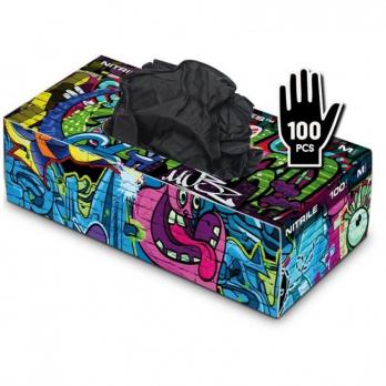Graffiti Gloves - Nitrile - Black - кутия 100 броя